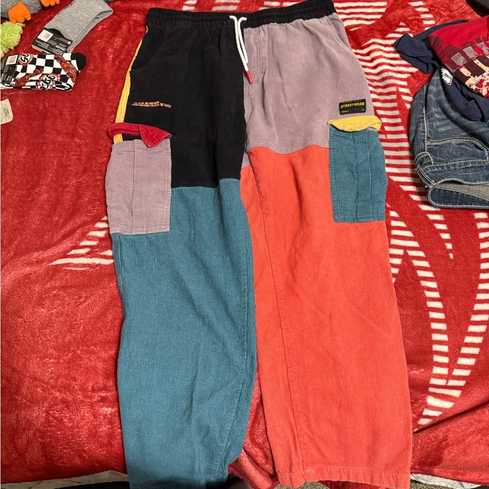 Colorful Patchwork Kids Pants